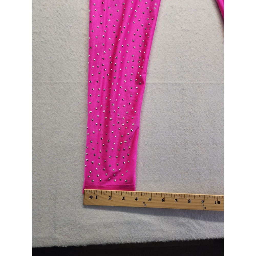 Daisy Women Hot Pink Rhinestone Cropped Zip Jacket and Leggings Set Medium - Picture 13 of 14